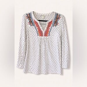 Lucky Brand 3/4 Sleeve Boho Top GUC Size S